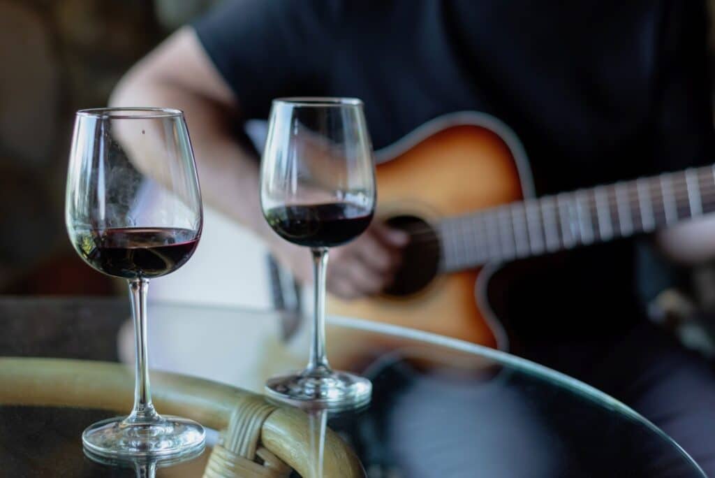 Wine and music at Sinclairs Gully
